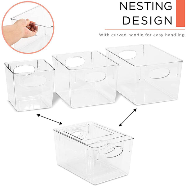 Sorbus Clear Container Bin Set (3 Pack)