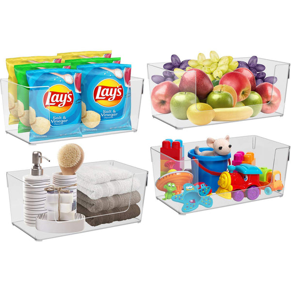 Sorbus Clear Open Front Container Bin Set