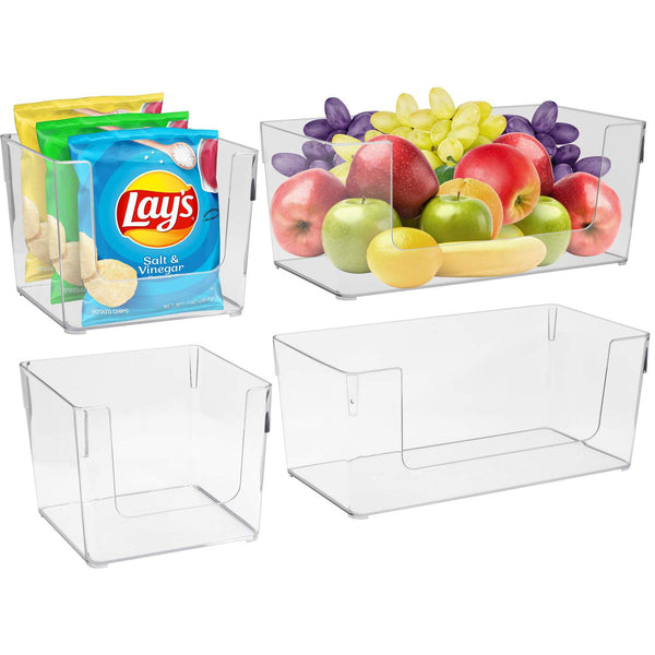 Sorbus Clear Open Front Container Bins (Mixed Set)