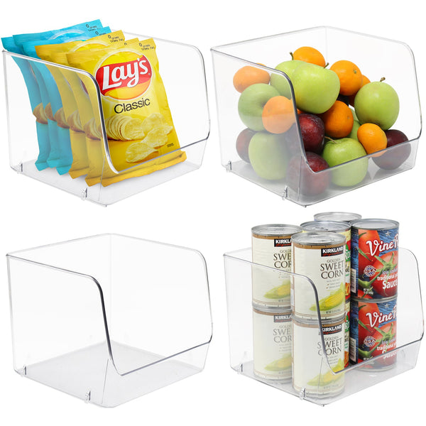 sorbus Clear Open Storage Bins (4 Pack)