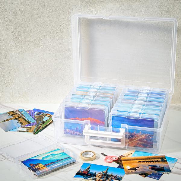 Sorbus Clear Photograph Organizer Box With Cases