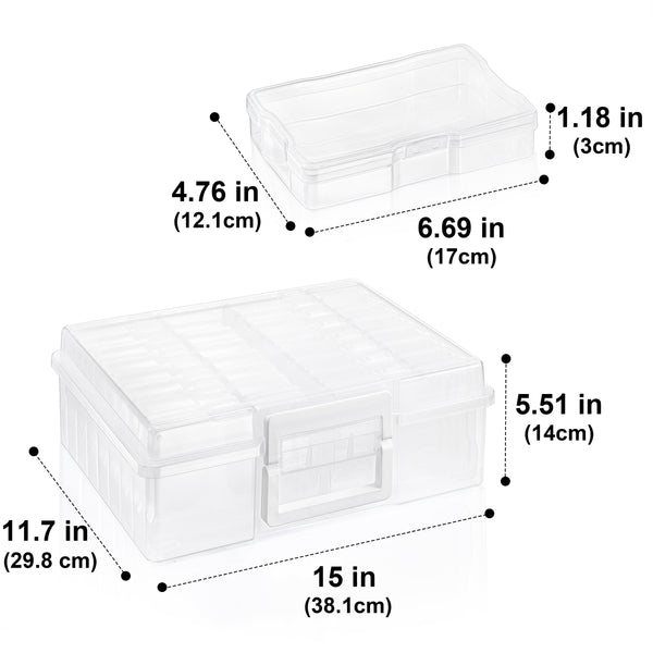Sorbus Clear Photograph Organizer Box With Cases