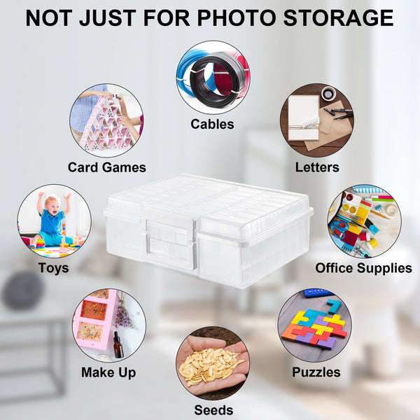 Sorbus Clear Photograph Organizer Box With Cases