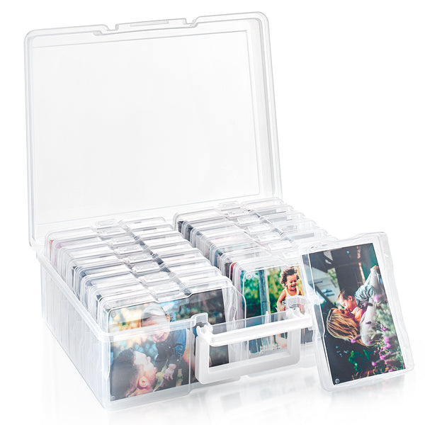 sorbus Clear Photograph Organizer Box with Cases