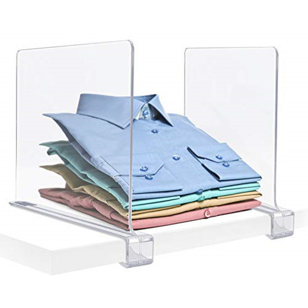 Sorbus Clear Shelf Divider Set (Clip-On)