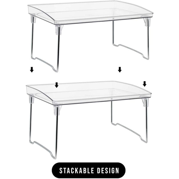 Sorbus Clear Stacking Shelf Set (2 Pack)