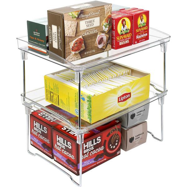sorbus Clear Stacking Shelf Set (2 Pack)