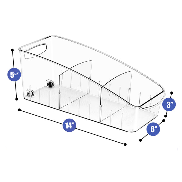 Sorbus Curved Clear Organizing Bins On Wheels