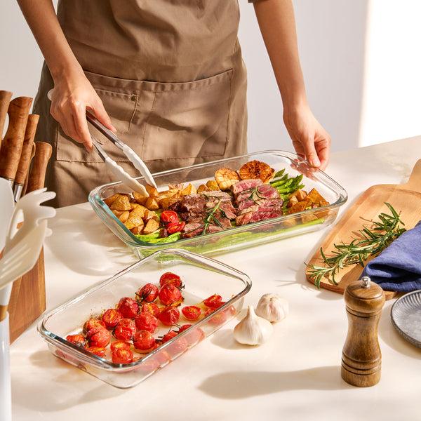 Sorbus Deep Glass Baking Dish Set With Lids (8 Pcs)