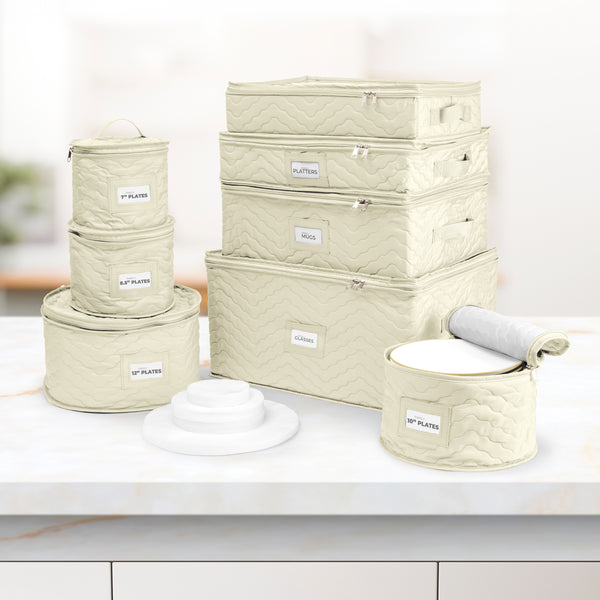 Sorbus Dinnerware Quilted Storage Set (8 Pc)