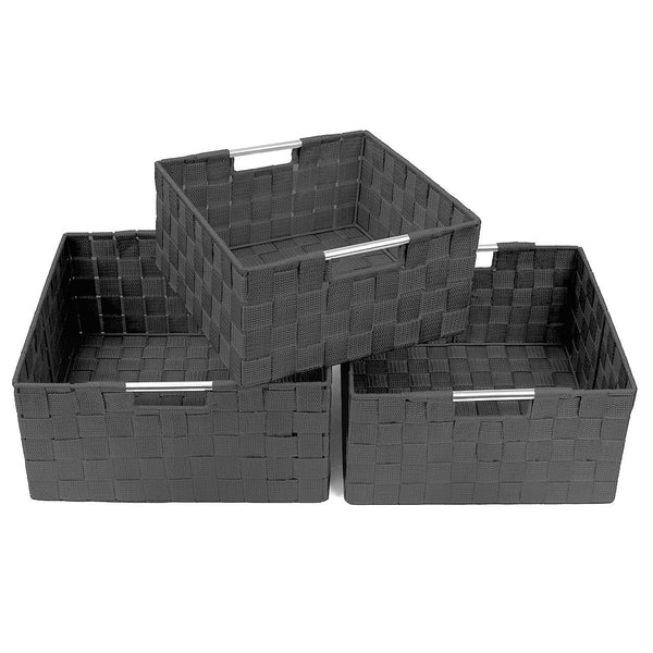 Sorbus Double Woven Basket Bin Set (3 Pack)
