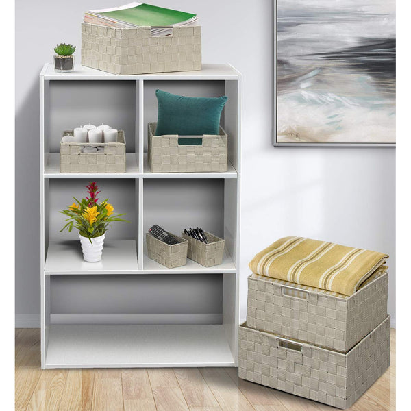 Sorbus Double Woven Basket Bin Set (7 Pc)