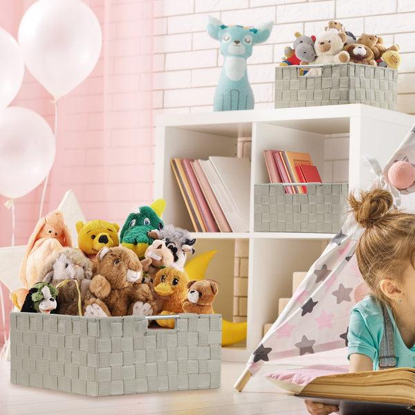 Sorbus Double Woven Basket Bin Set (7 Pc)