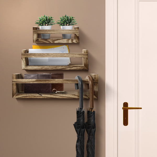 Sorbus Farmhouse Floating Ledge Shelves (Set Of 3)