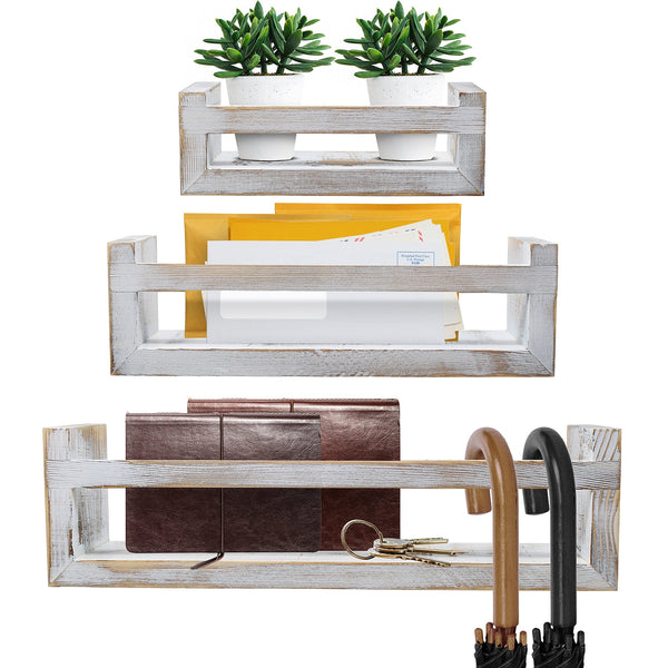 sorbus Farmhouse Floating Ledge Shelves (Set of 3)