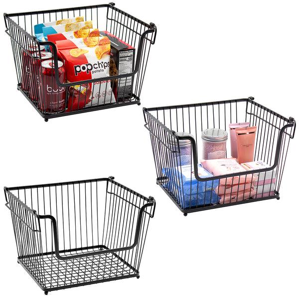 sorbus Farmhouse Wire Scoop Basket Bins (3 Pack)