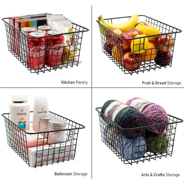 Sorbus Farmhouse Wire Storage Bins (2 Pack)