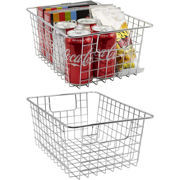 Sorbus Farmhouse Wire Storage Bins (2 Pack)
