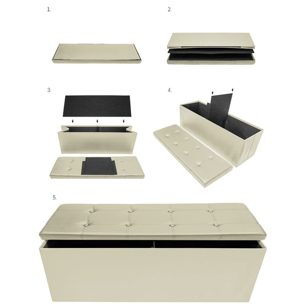 Sorbus Faux Leather Storage Bench (Large)