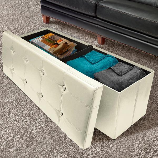Sorbus Faux Leather Storage Bench (Large)