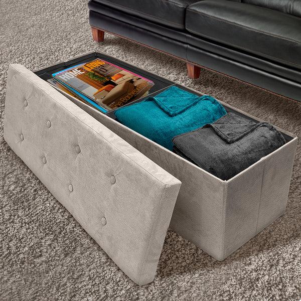 Sorbus Faux Suede Storage Bench (Large)