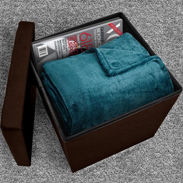 Sorbus Faux Suede Storage Ottoman Cube