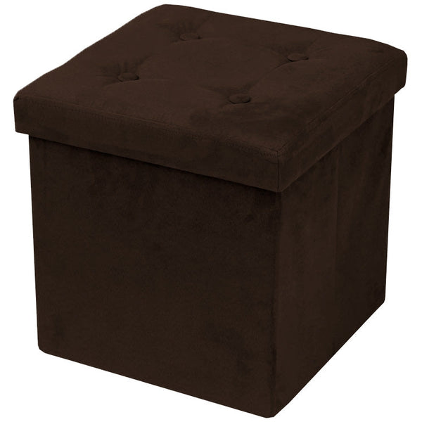 sorbus Faux Suede Storage Ottoman Cube