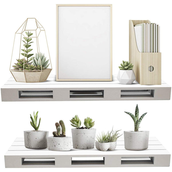 Sorbus Floating Pallets Shelve (Set Of 2)