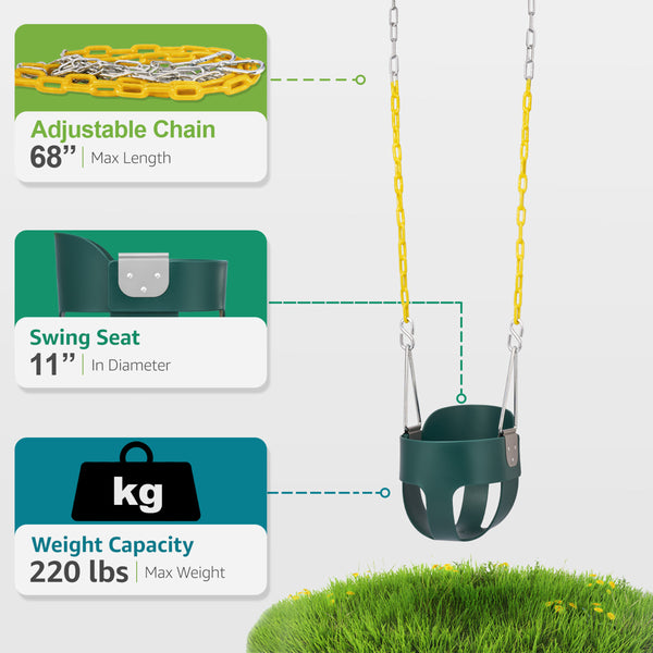 Sorbus Heavy Duty Bucket And Belt Swing Set