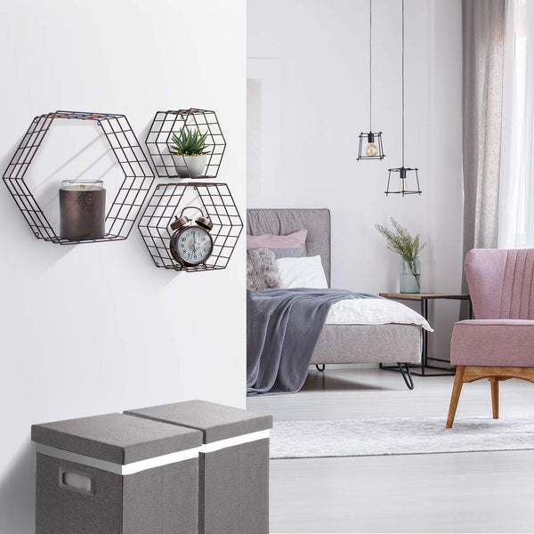 Sorbus Hexagon Floating Shelves (Set Of 3)