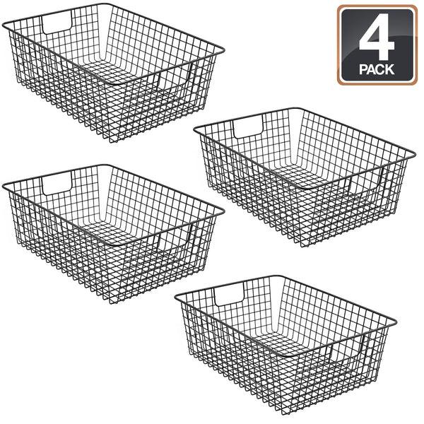 Sorbus Iron Storage Basket (4 Pack)