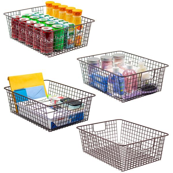 Sorbus Iron Storage Basket (4 Pack)