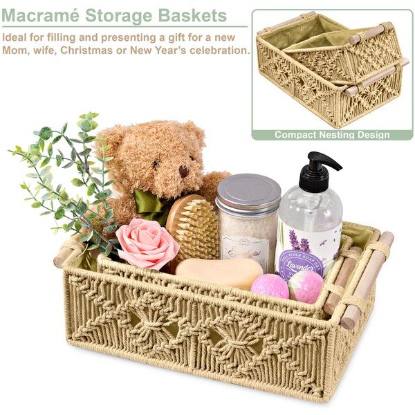 Sorbus Macrame Boho Decor Baskets (Set Of 2)