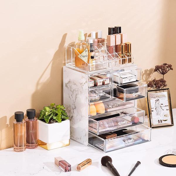 Sorbus Makeup Organizer Set (7 Drawers Marble)