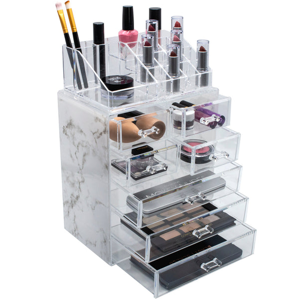 sorbus Makeup Organizer Set (7 Drawers Marble)