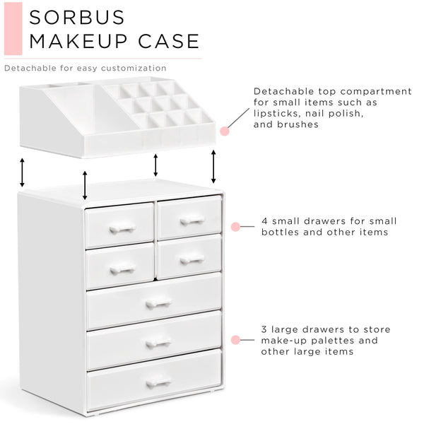 Sorbus Makeup Organizer Tall (7 Drawer)