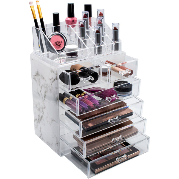 sorbus Marble Makeup Organizer Set (6 Drawer)
