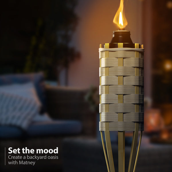 Sorbus Matney Bamboo Refillable Metal Torches