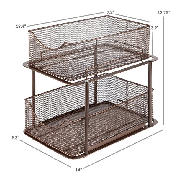Sorbus Mesh Sliding Drawers Baskets (2 Tier)