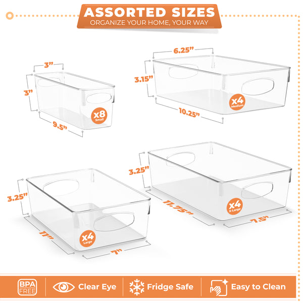 Sorbus Plastic Clear Bins (20 Pack)