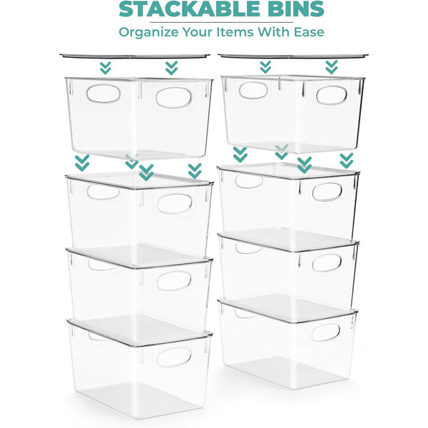 Sorbus Plastic Container Bins With Lids