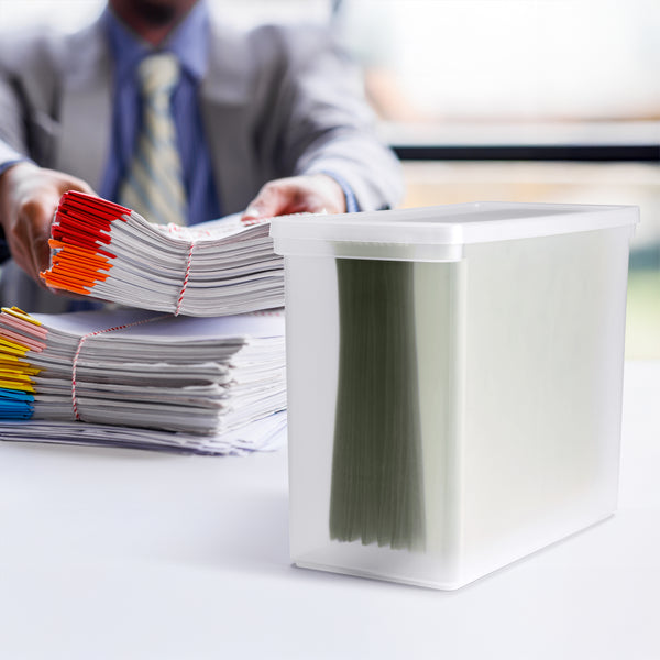 Sorbus Plastic File Crate With Lid