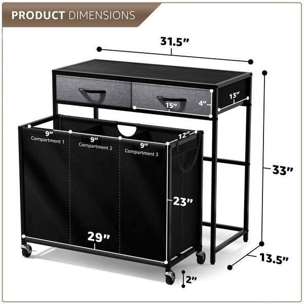 Sorbus Pull-Out Laundry Hamper With Wheels