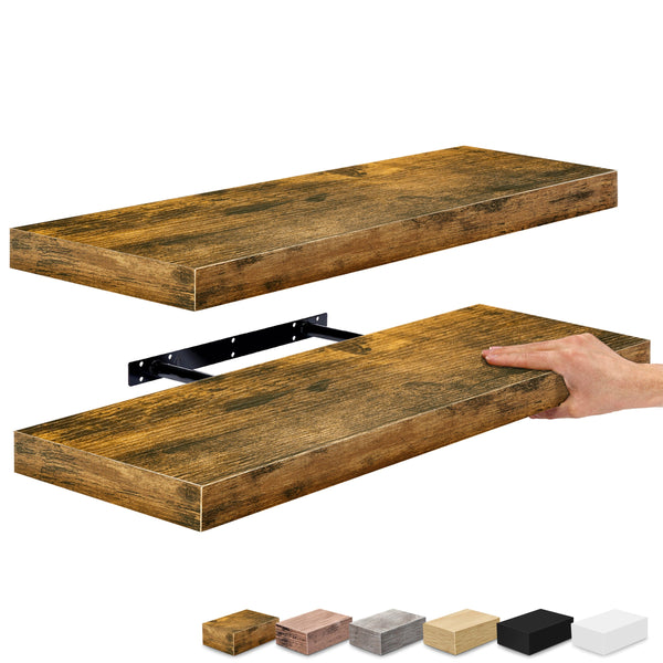 Sorbus Rectangle Floating Shelves (2 Pack)