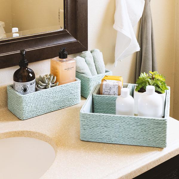 Sorbus Rope Storage Baskets Woven Paper (Set Of 4)