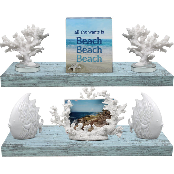 Sorbus Rustic Floating Shelf (Set Of 2)