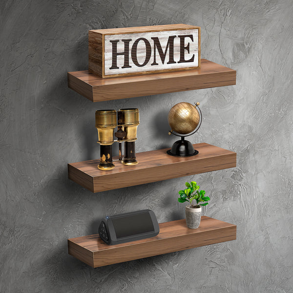 Sorbus Rustic Rectangle Floating Shelves (3 Pack)