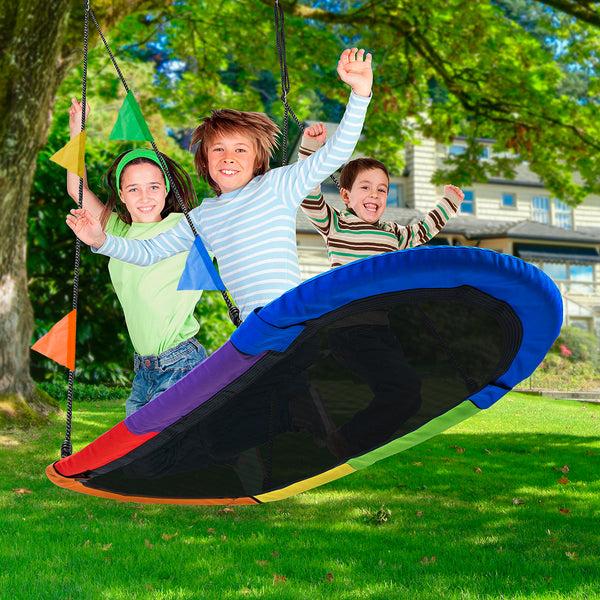 Sorbus Saucer Surf Swing With Flags