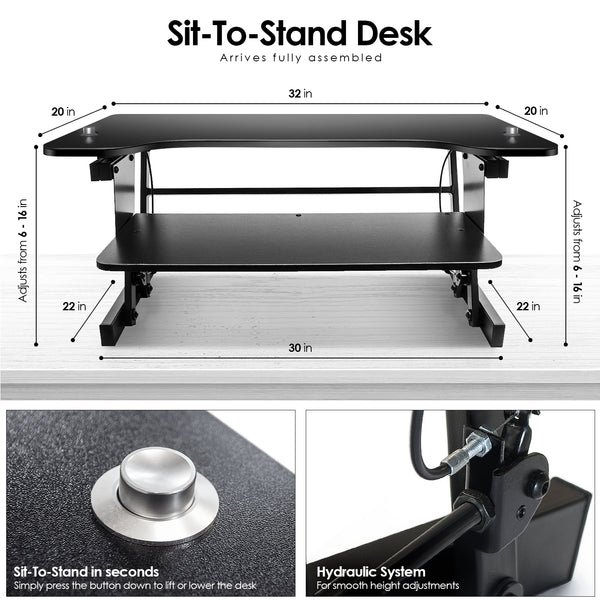 Sorbus Sit-To-Stand Monitor Riser Desk