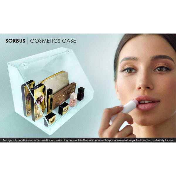 Sorbus Slanted Lid Cosmetic Display Case